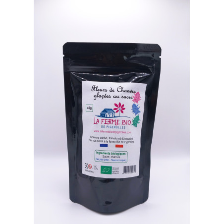 Fleurs de chanvre glacées au sucre